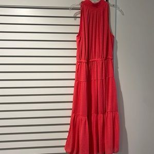 MICHAEL KORS peach high neck midi dress. Size XS